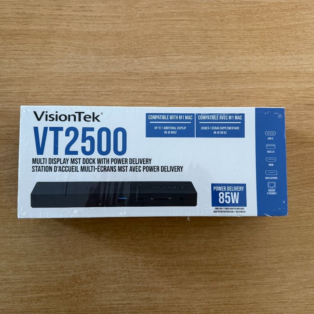 New in Box VisionTek VT2500 Multi Display MST Dock with Power Delivery USB-C